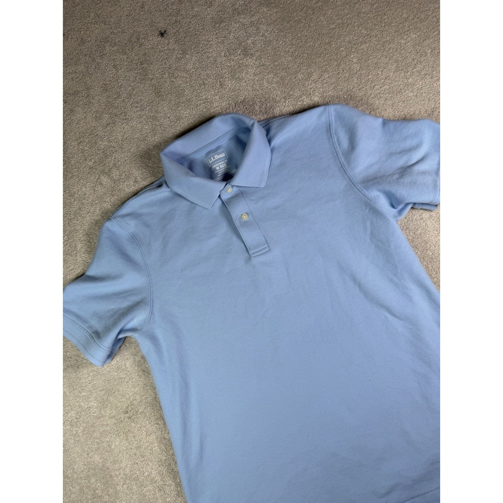 L.L.Bean Men's Medium Regular Traditional Fit Polo Shirt Light blue 300454